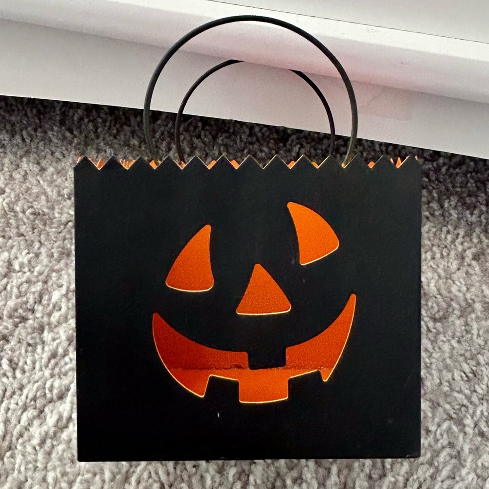 Y2K Halloween Jack-o-lantern Black Treat Bag Luminary Indoor Decor